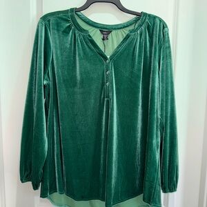 Intro. Emerald Velvet Blouse